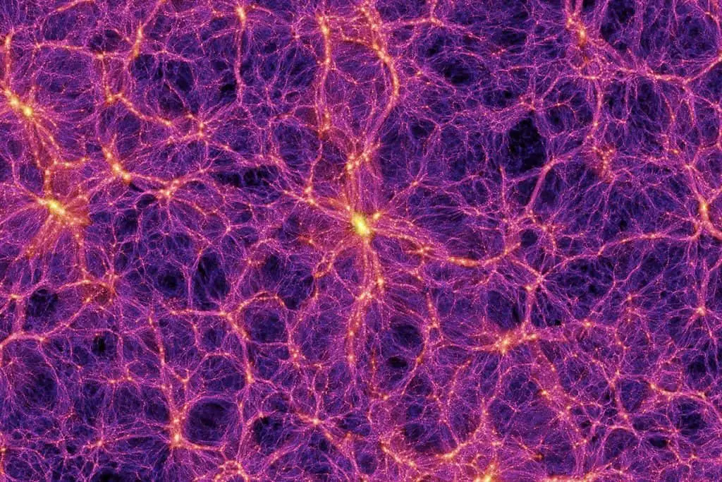 The universe is a web of giant clusters of matter surrounding empty voids Volker Springel/Max Planck Institute For Astrophysics/SPL