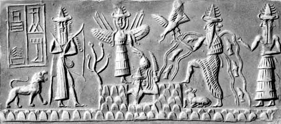 Sumerian tablet depicting Enki in the creation myth. ( world-myth.com) 
