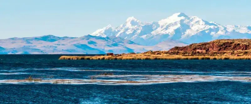 The remains of an ancient civilization located beneath Lake Titicaca