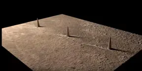 3 Massive, perfectly aligned towers discovered on the surface of Mars