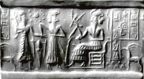 This Ancient Sumerian Cylinder Seal is said to depict 12 planets in our Solar System