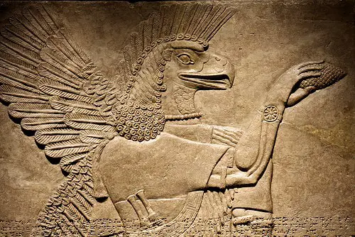Winged figure from the palace of Sargon of Akkad, in Assyria
