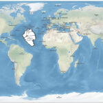 Karte der Lokalisierungshypothesen zu Atlantis