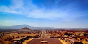 A stunning view of the ancient city of Teotihuacan in Mexico