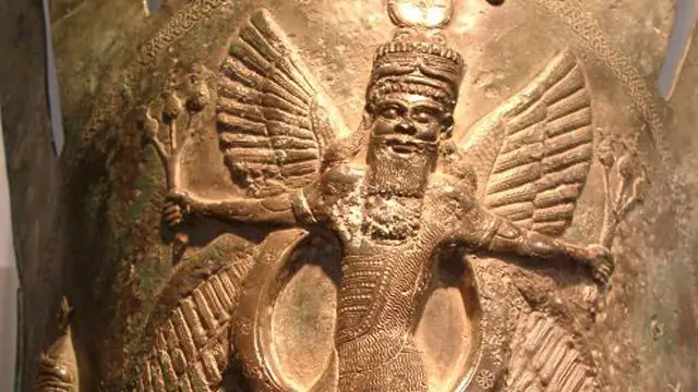 A depiction of a part of an ancient Sumerian Estela 