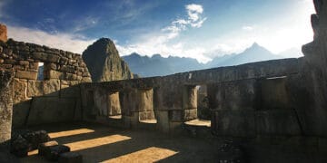 A view of the three windows at Machu Picchu