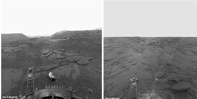 Images of the surface of Venus taken by the Soviet Venera-13 descent module in 1982