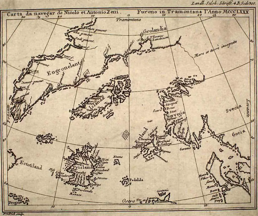 A reproduction of the Zeno map from a 1793 book. Source: Wikimedia Commons 