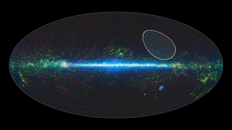 A sky map taken by NASA's Wide-field Infrared Survey Explorer, or WISE, shows the location of the TW Hydrae family, or association, of stars, which lies about 175 light-years from Earth and is centered in the Hydra constellation. PHOTO: NASA/JPL-CALTECH