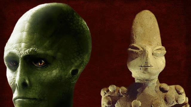 Reptilian-worship - 7,000-year-old ‘Reptilian’ statues discovered in Mesopotamia