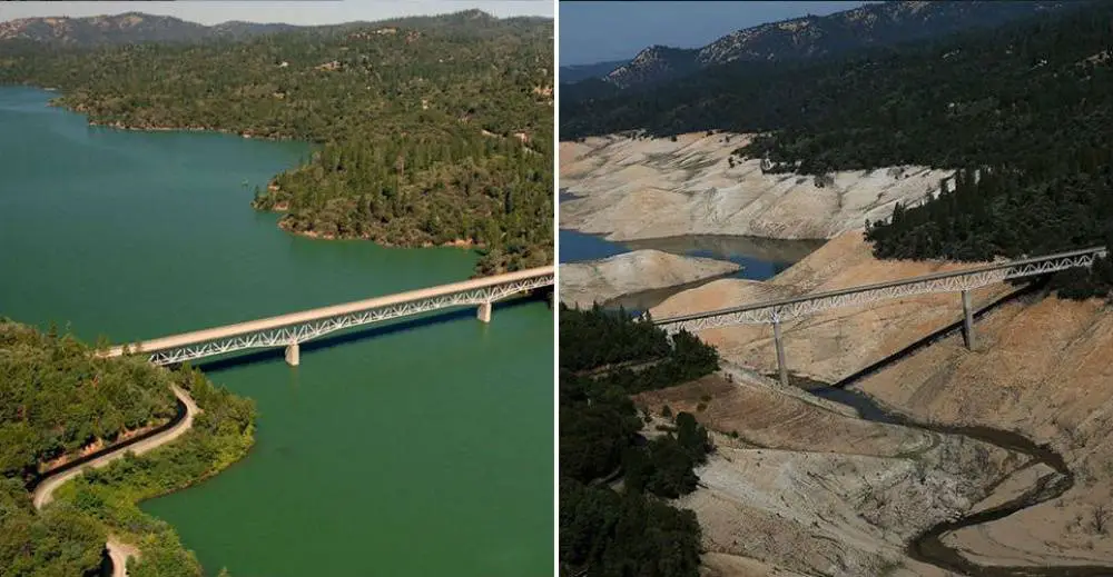 california-drought-before-and-after - 15 disturbing images of planet Earth that will leave you speechless