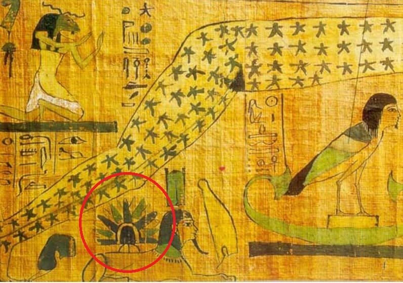 Is-that-a-UFO. - Does this Ancient Egyptian manuscript show a UFO landing on the Sphinx?