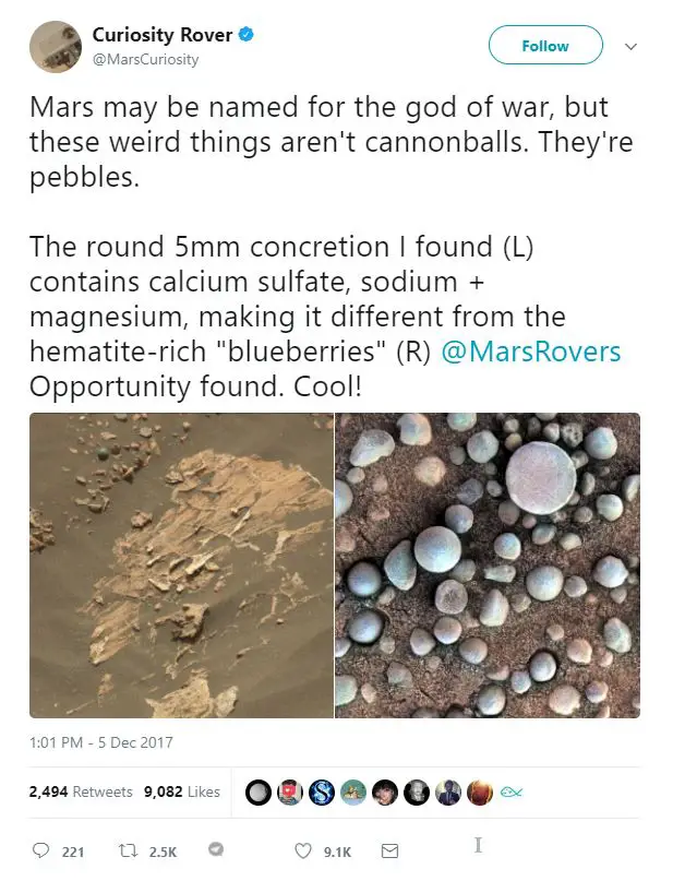 Pebbles on Mars