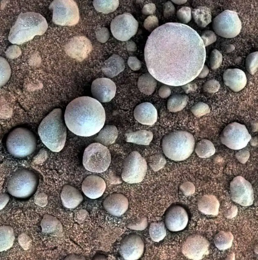 Pebbles on the surface of Mars