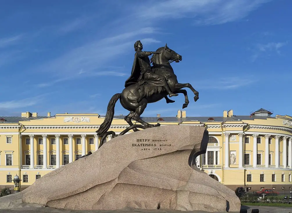 The Bronze Horseman Медный всадник statue of Peter the Great.