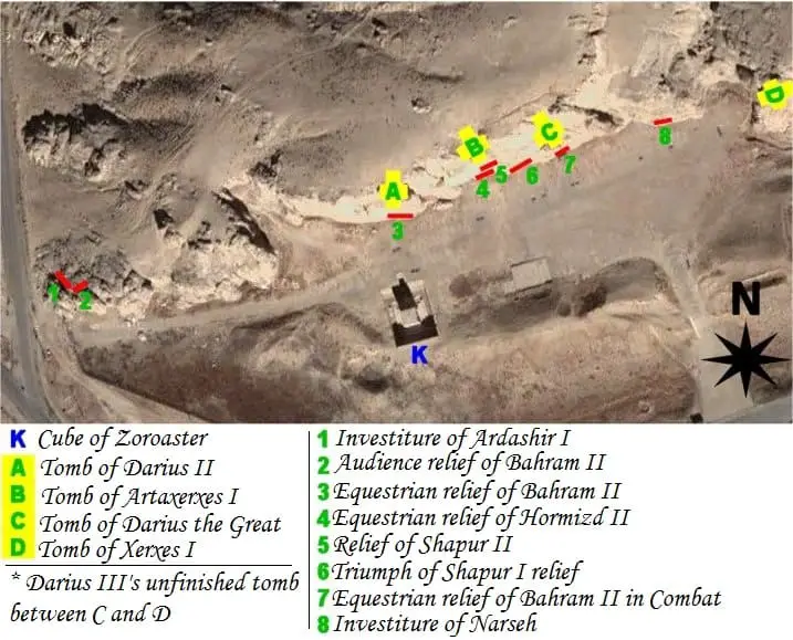 MapofNaqsh-eRostam - Wonders Of Ancient Engineering: The Majestic Rock-Cut Tombs Of The Achaemenid Kings