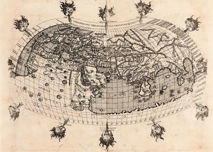 one of several ancient charts created by famed geographer and astronomer Claudius Ptolemaeus