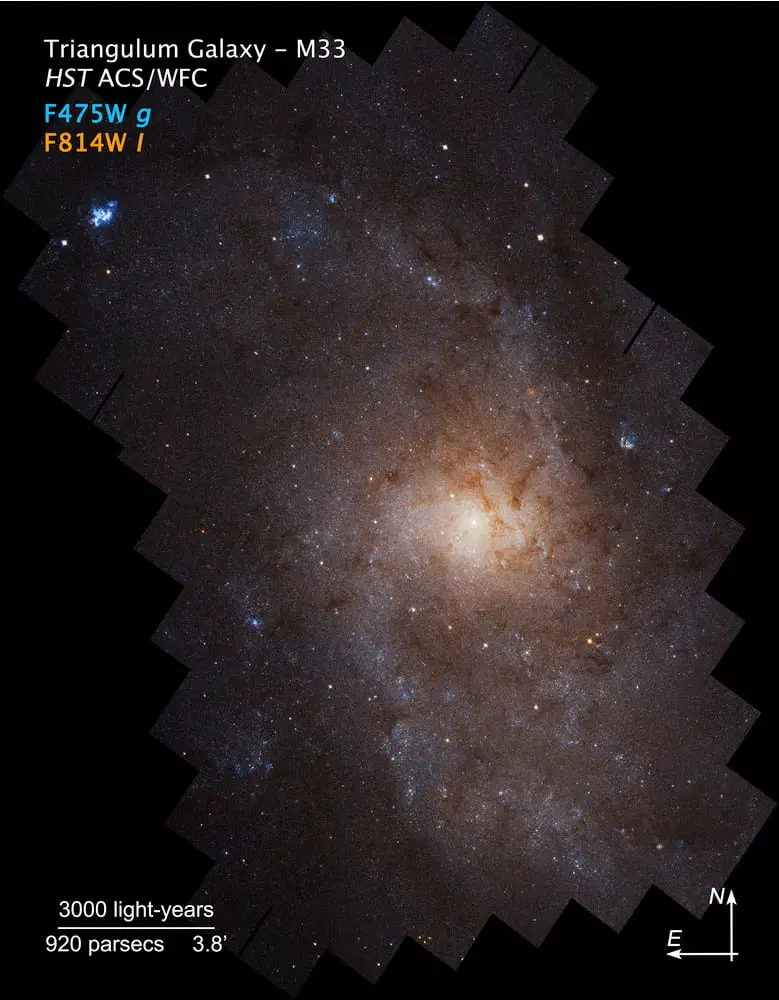 Triangulum Galaxy Mosaic with scaling