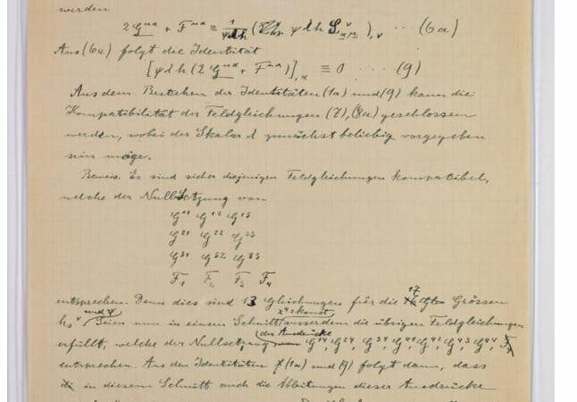 110  Pages of a never-before-seen manuscript written by Albert Einstein Found