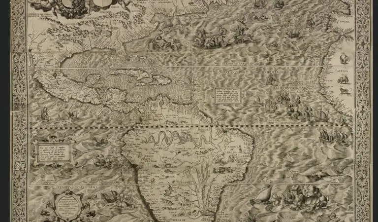 An ancient map of America—published in the 1500’s, depicts a mermaid holding a…UFO?