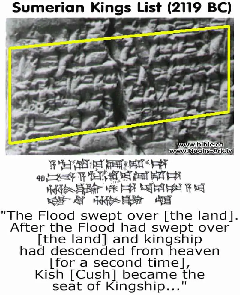 noahs ark flood creation stories myths sumerian kings list cuneiform tablet kish cush utu hegal of uruk close up 2119bc 1